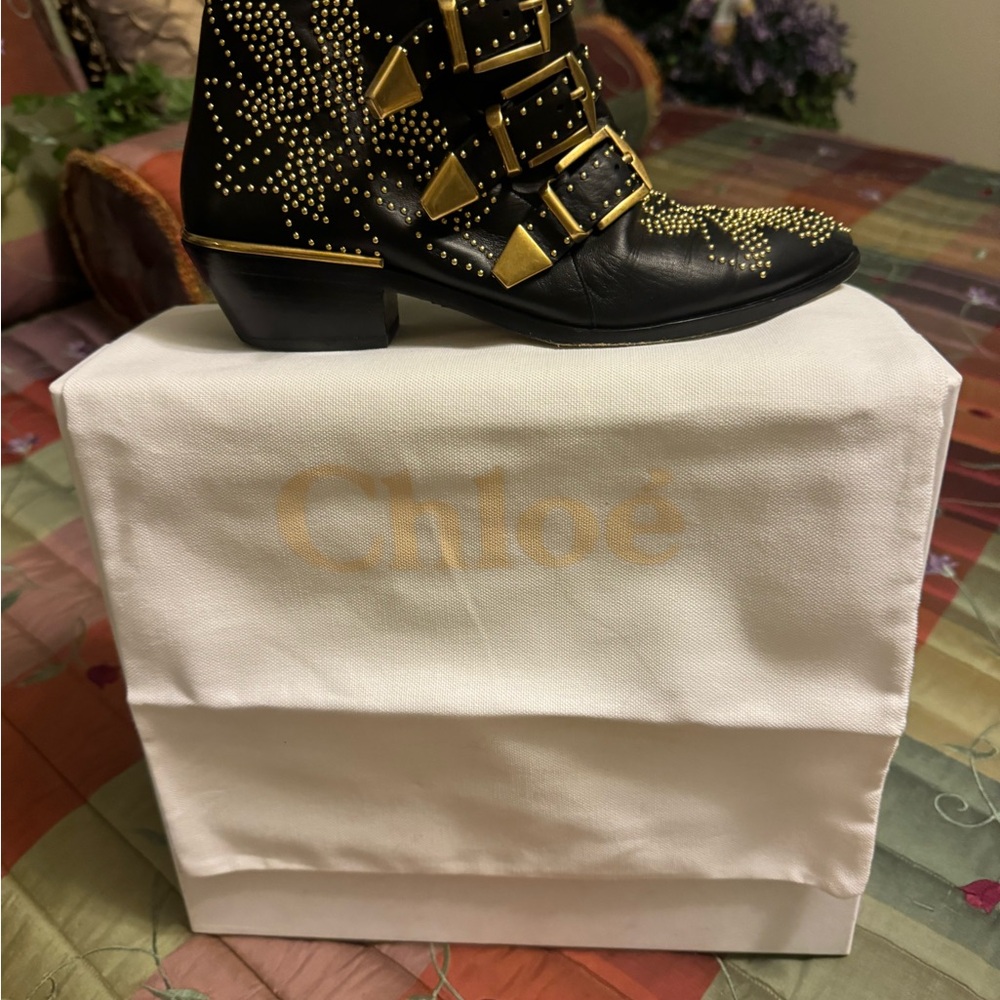 Black and Gold Women's Ankle Boots